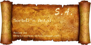 Sorbán Antal névjegykártya
